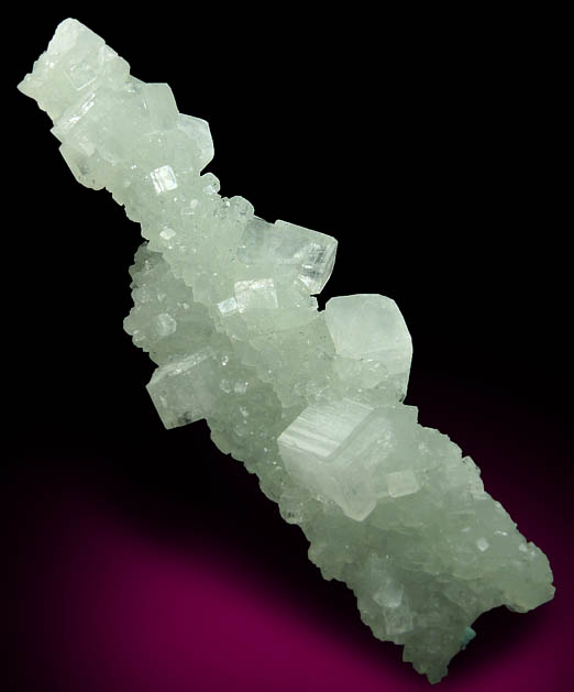 Apophyllite on Prehnite pseudomorphs after Laumontite from Mumbai District, Maharashtra, India