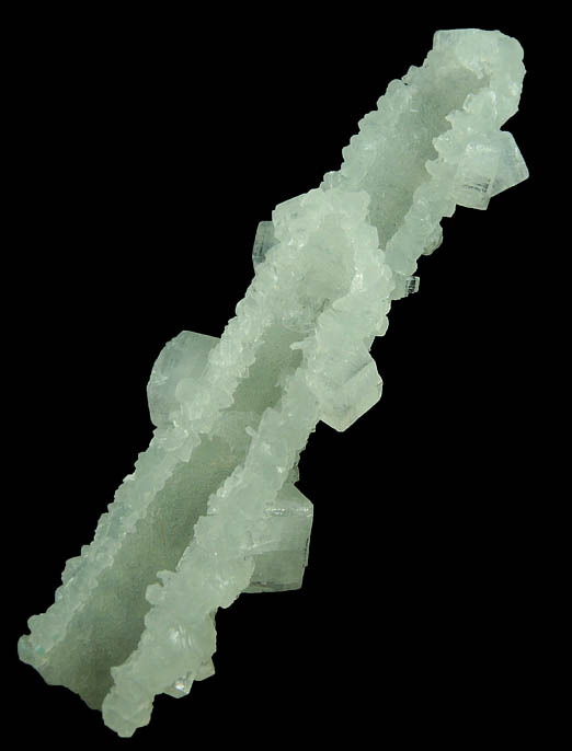 Apophyllite on Prehnite pseudomorphs after Laumontite from Mumbai District, Maharashtra, India