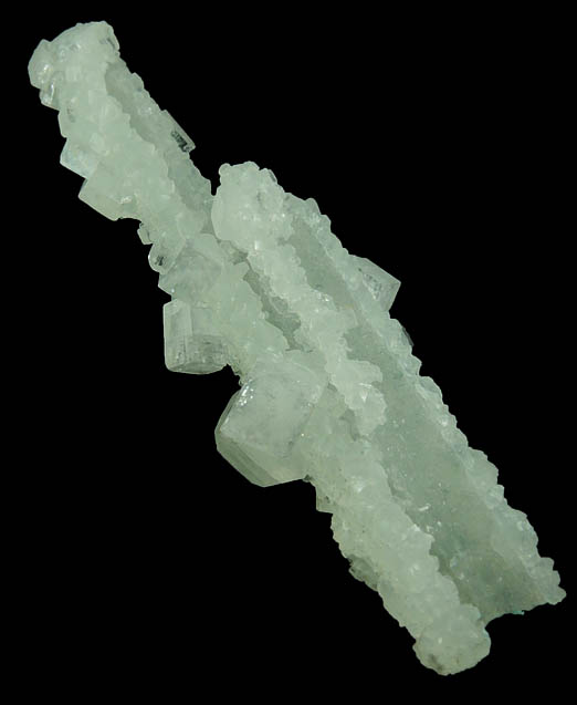 Apophyllite on Prehnite pseudomorphs after Laumontite from Mumbai District, Maharashtra, India