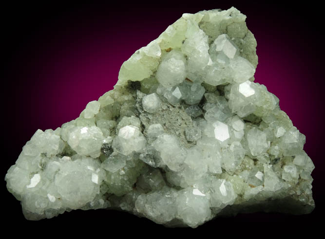 Apophyllite over Prehnite from Millington Quarry, Bernards Township, Somerset County, New Jersey