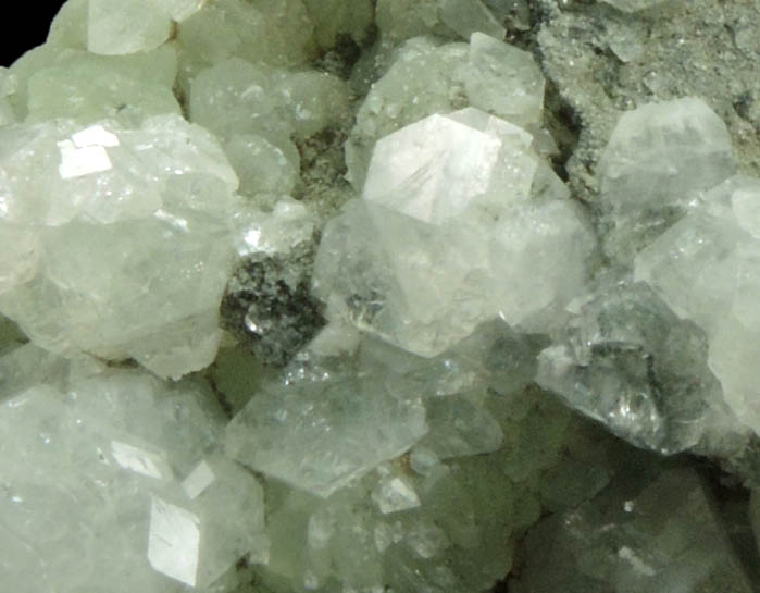 Apophyllite over Prehnite from Millington Quarry, Bernards Township, Somerset County, New Jersey