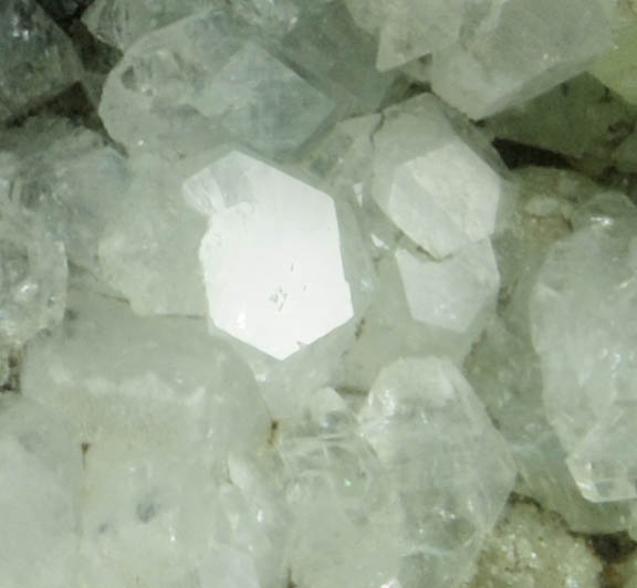 Apophyllite over Prehnite from Millington Quarry, Bernards Township, Somerset County, New Jersey