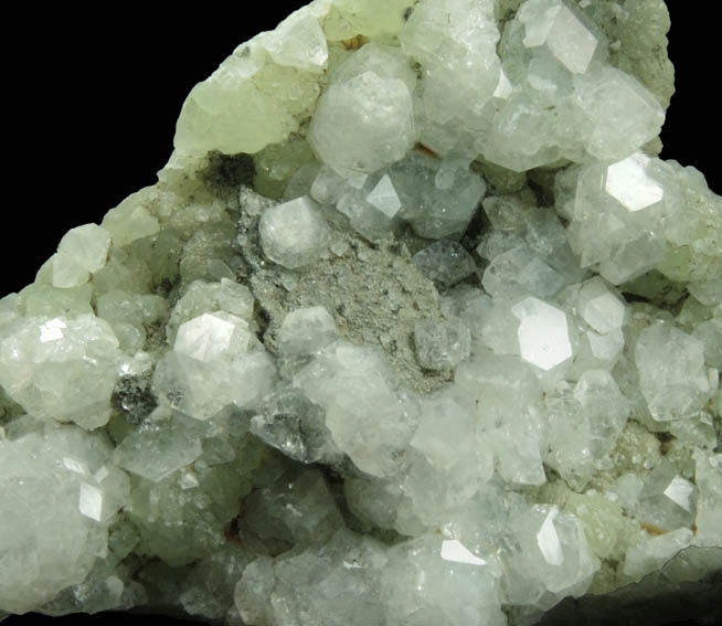 Apophyllite over Prehnite from Millington Quarry, Bernards Township, Somerset County, New Jersey