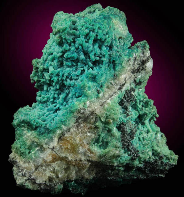 Chrysocolla pseudomorphs after bladed Hemimorphite from 79 Mine, Banner District, near Hayden, Gila County, Arizona