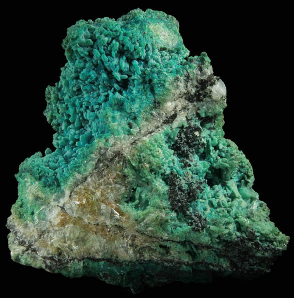 Chrysocolla pseudomorphs after bladed Hemimorphite from 79 Mine, Banner District, near Hayden, Gila County, Arizona