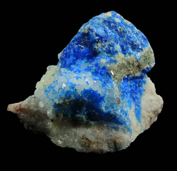 Linarite and Brochantite on Anglesite pseudomorph after Galena from Blanchard Mine, Hansonburg District, 8.5 km south of Bingham, Socorro County, New Mexico