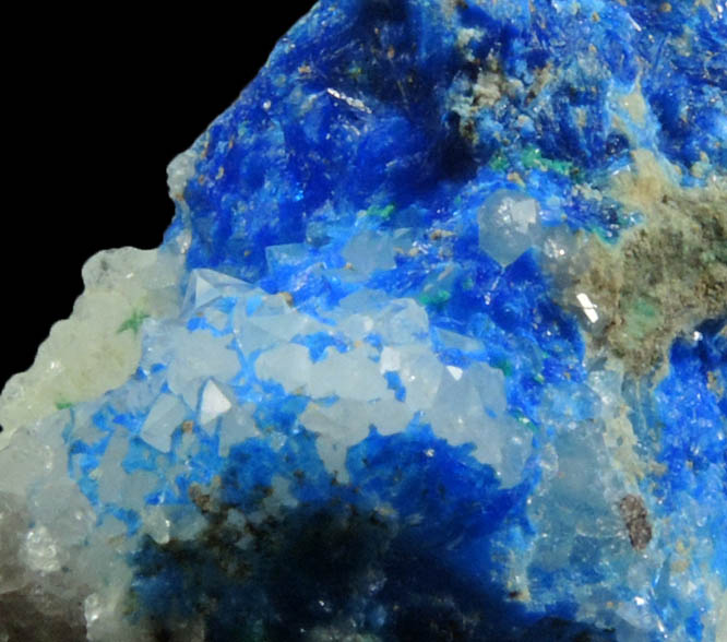 Linarite and Brochantite on Anglesite pseudomorph after Galena from Blanchard Mine, Hansonburg District, 8.5 km south of Bingham, Socorro County, New Mexico