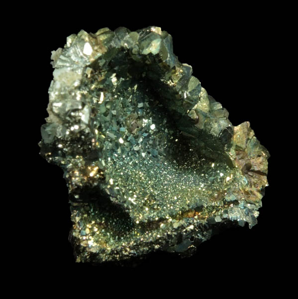 Pyrite pseudomorph after Calcite from Vulcan Quarry, Racine, Racine County, Wisconsin