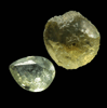 Corundum var. Sapphire (0.32 carat gemstone and 1.51 carat rough crystal) from Missouri River gravel bar, Lewis and Clark County, Montana