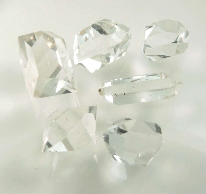 Quartz var. Herkimer Diamonds (set of 6 crystals) from Hickory Hill Diamond Diggings, Fonda, Montgomery County, New York