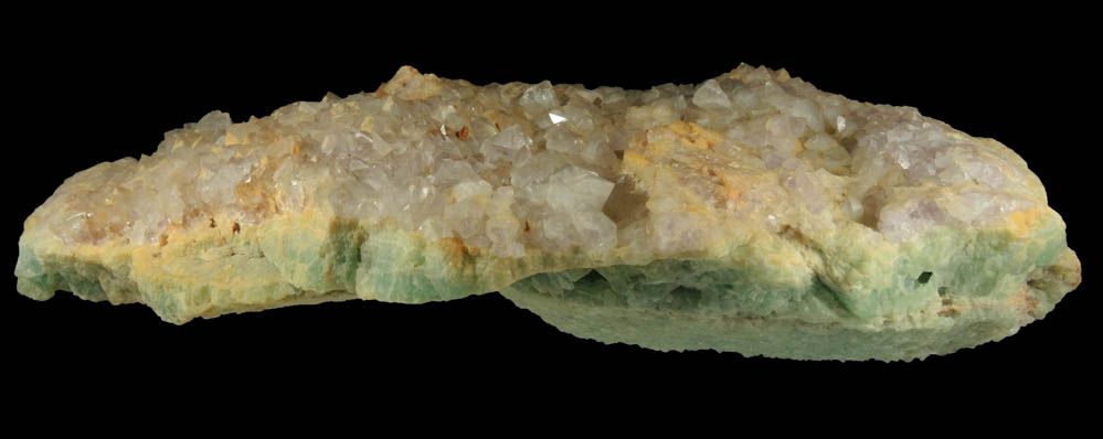 Quartz var. Amethystine on Fluorite from Unaweep Canyon, 23.5 km south of Grand Junction, Mesa County, Colorado