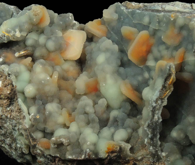 Wulfenite with Hemimorphite coating from Finch Mine, north of Hayden, Banner District, Gila County, Arizona