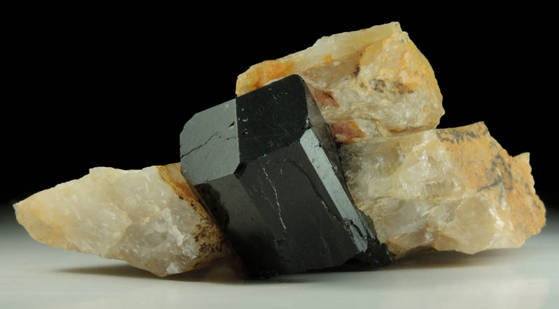 Schorl Tourmaline in Quartz from Bald Mountain road cut, 9200' elevation, north of Idaho Springs, Clear Creek County, Colorado