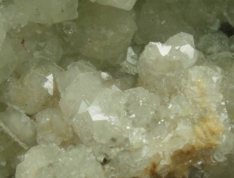 Apophyllite and Pyrite on Datolite from Millington Quarry, State Pit, Bernards Township, Somerset County, New Jersey