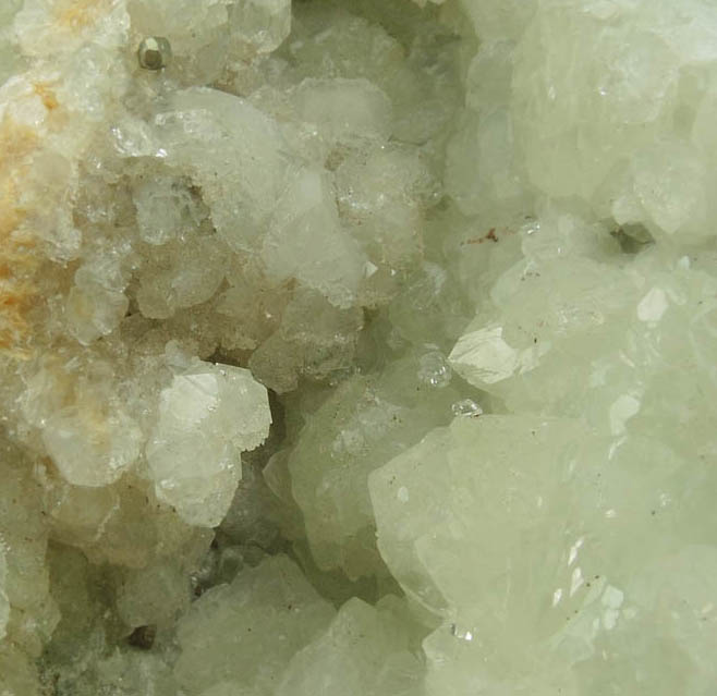 Apophyllite and Pyrite on Datolite from Millington Quarry, State Pit, Bernards Township, Somerset County, New Jersey