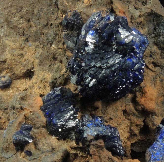 Azurite from Morenci Mine, 4750' Level, Lone Star Area, Clifton District, Greenlee County, Arizona