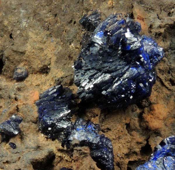 Azurite from Morenci Mine, 4750' Level, Lone Star Area, Clifton District, Greenlee County, Arizona