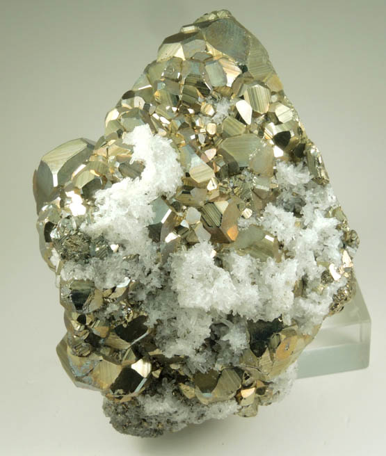 Pyrite with Quartz from Huanzala Mine, Huallanca District, Huanuco Department, Peru