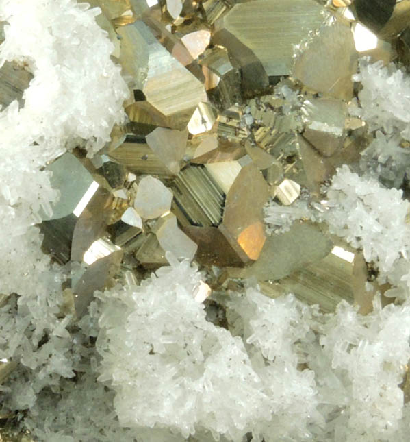 Pyrite with Quartz from Huanzala Mine, Huallanca District, Huanuco Department, Peru