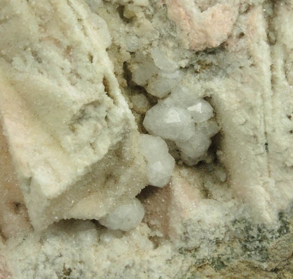 Analcime on Quartz pseudomorphs after Anhydrite from Upper New Street Quarry, Paterson, Passaic County, New Jersey