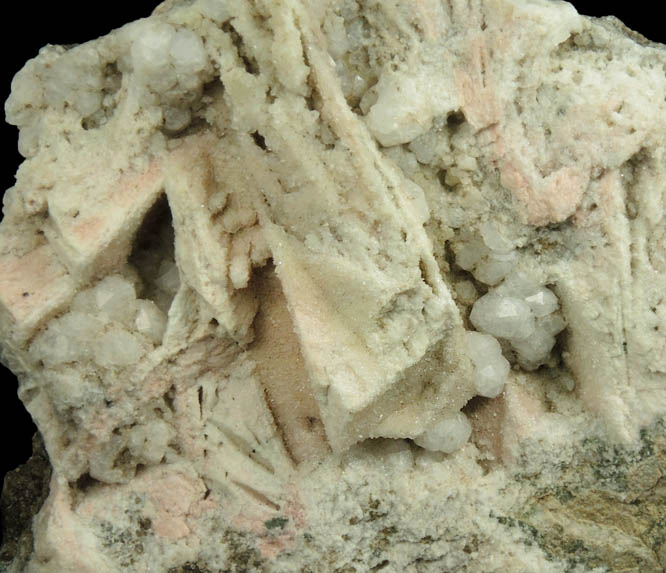 Analcime on Quartz pseudomorphs after Anhydrite from Upper New Street Quarry, Paterson, Passaic County, New Jersey