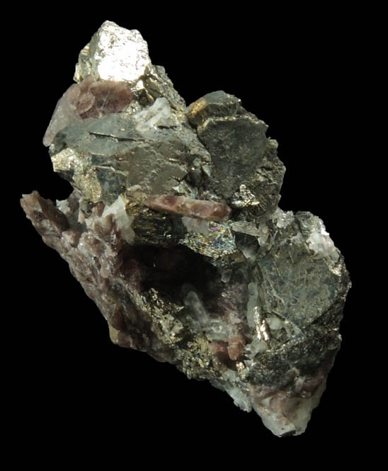 Axinite-(Fe), Arsenopyrite, Quartz from Colebrook Hill, Rosebery District, Tasmania, Australia