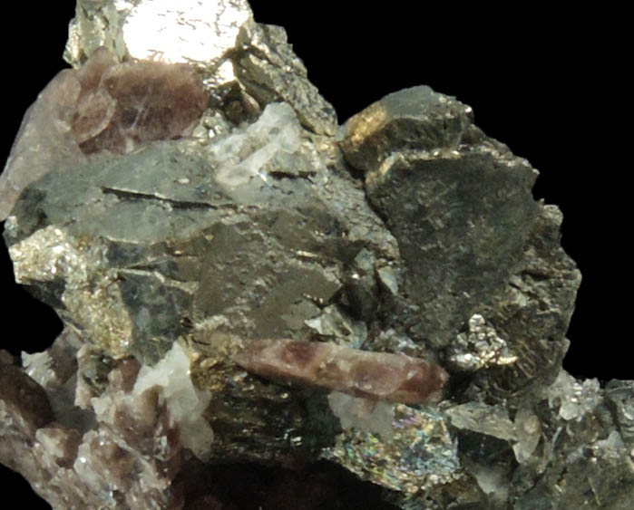 Axinite-(Fe), Arsenopyrite, Quartz from Colebrook Hill, Rosebery District, Tasmania, Australia