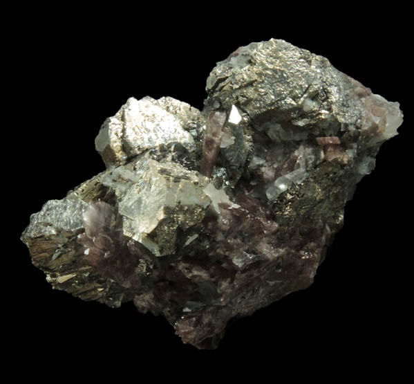 Axinite-(Fe), Arsenopyrite, Quartz from Colebrook Hill, Rosebery District, Tasmania, Australia