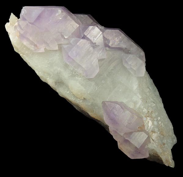 Quartz var. Amethyst on Milky Quartz from Muqur (Moqor), Makkhar Mountains, Ghazni Province, Afghanistan