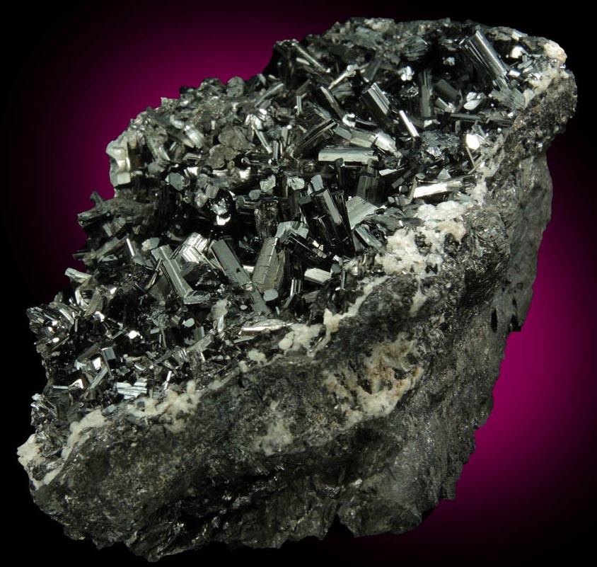 Manganite with minor Barite from Ilfeld, Nordhausen, Harz Mountains, Thuringia, Germany (Type Locality for Manganite)