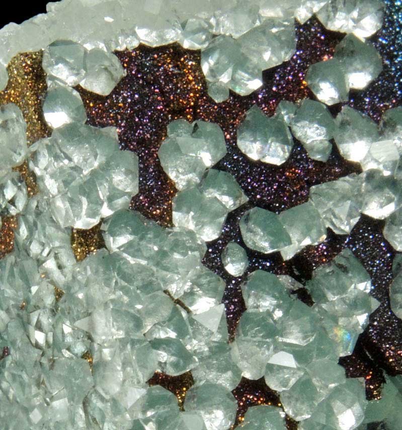 Quartz and Pyrite over Fluorite from Samine Fluorite Mine, Djebel el Hammam, 44 km southwest of Meknes, Morocco