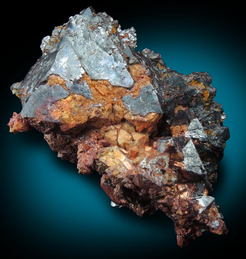 Copper pseudomorphs after Cuprite from Rubtovskiy (Rubtsovskoe) District, Rudnyi Altai, Altai Krai, Russia