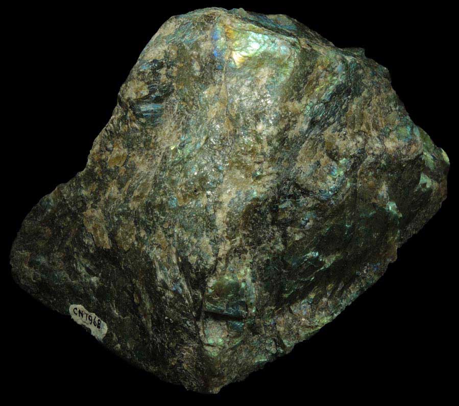 Anorthite var. Labradorite from Nain, Labrador, Newfoundland, Canada (Type Locality for Labradorite)