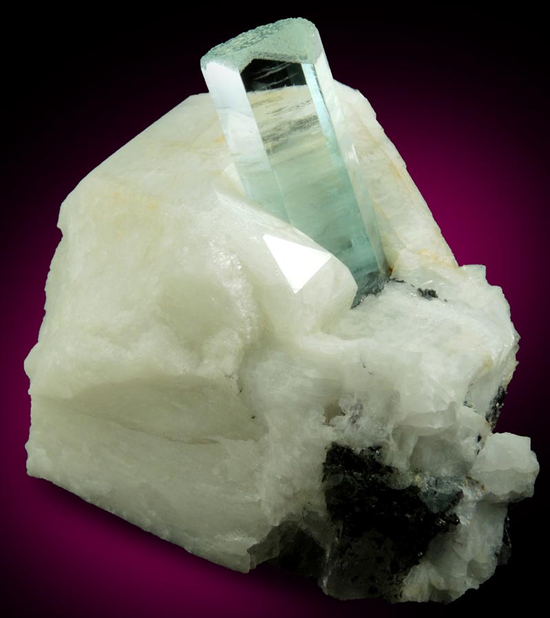 Beryl var. Aquamarine in Microcline from Nyet Bruk, Braldu Valley, Skardu District, Gilgit-Baltistan, Pakistan