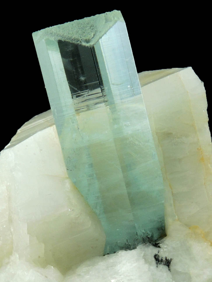 Beryl var. Aquamarine in Microcline from Nyet Bruk, Braldu Valley, Skardu District, Gilgit-Baltistan, Pakistan