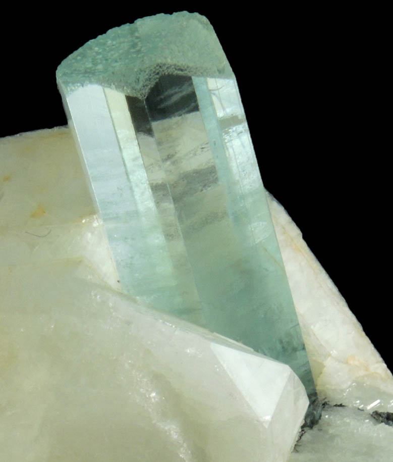 Beryl var. Aquamarine in Microcline from Nyet Bruk, Braldu Valley, Skardu District, Gilgit-Baltistan, Pakistan