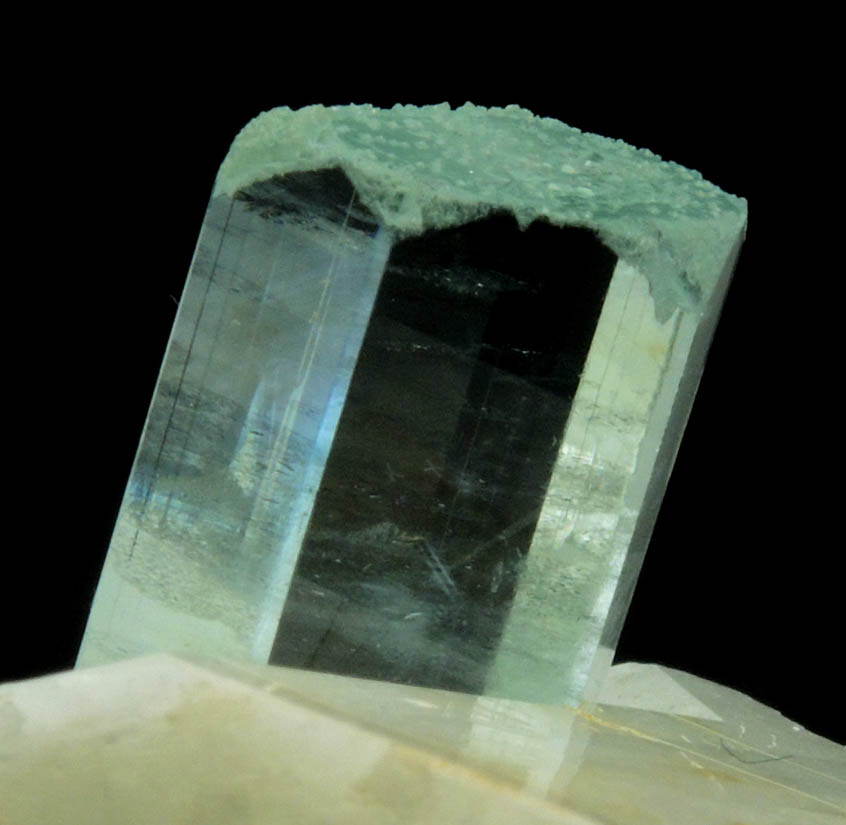 Beryl var. Aquamarine in Microcline from Nyet Bruk, Braldu Valley, Skardu District, Gilgit-Baltistan, Pakistan