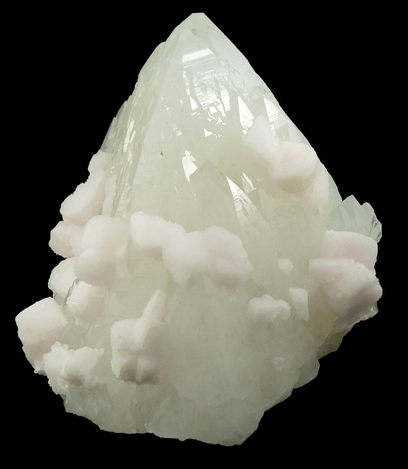 Quartz with Calcite var. Manganocalcite from Pachapaqui District, Bolognesi Province, Ancash Department, Peru