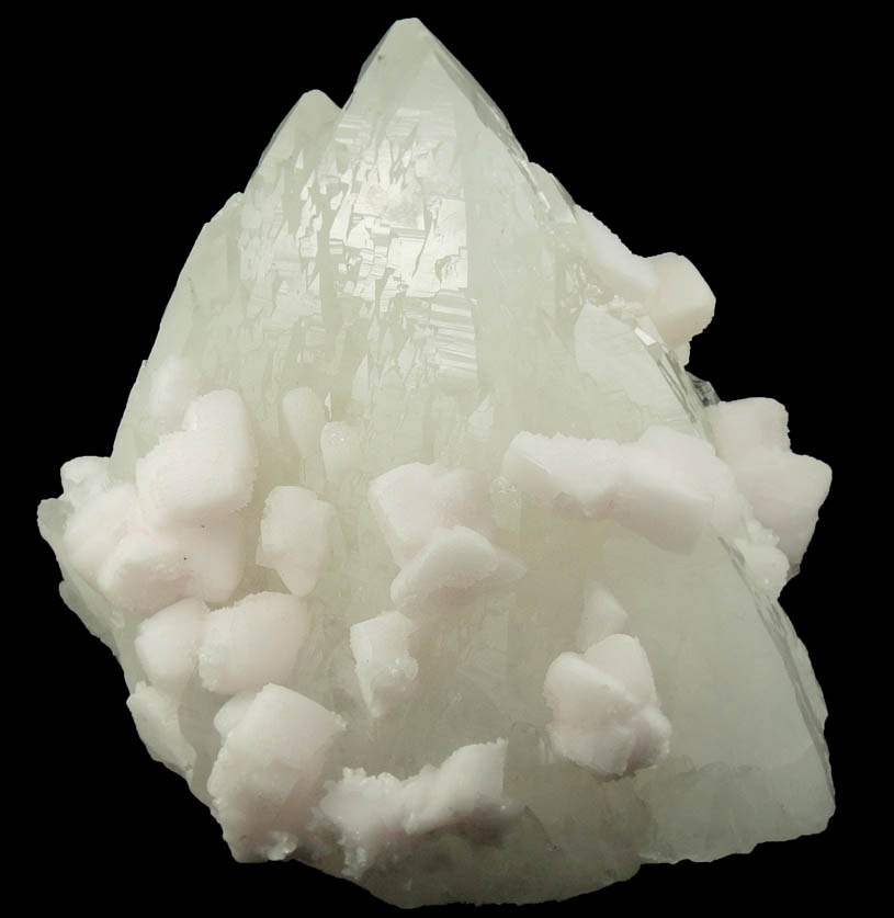 Quartz with Calcite var. Manganocalcite from Pachapaqui District, Bolognesi Province, Ancash Department, Peru