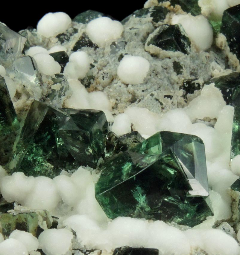 Fluorite interpenetrant-twinned crystals with Aragonite from Diana Maria Mine, Queen of Green Pocket, Frosterley, County Durham, England