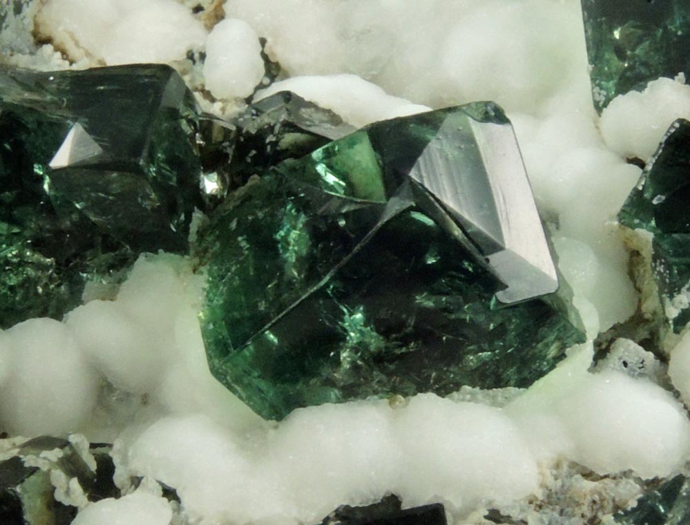 Fluorite interpenetrant-twinned crystals with Aragonite from Diana Maria Mine, Queen of Green Pocket, Frosterley, County Durham, England