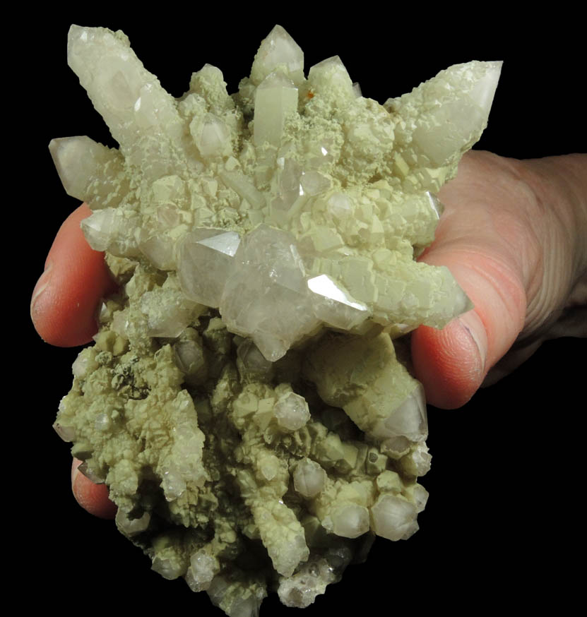 Scorodite on Quartz from Kami Mine, Ayopaya Province, Cochabamba, Bolivia