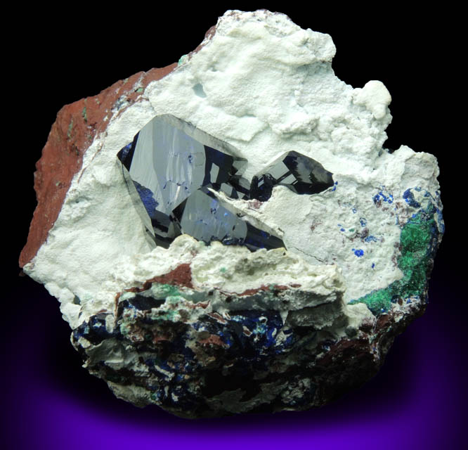Azurite internally altered to Malachite from Morenci Mine, Clifton District, Greenlee County, Arizona
