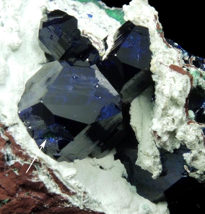Azurite internally altered to Malachite from Morenci Mine, Clifton District, Greenlee County, Arizona