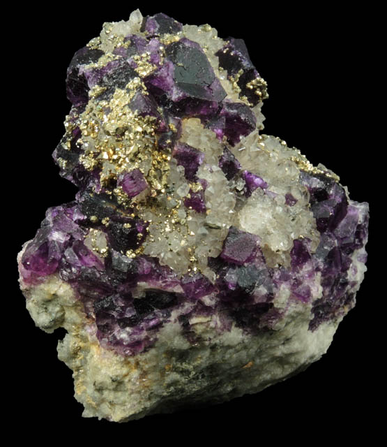 Fluorite, Pyrite, Quartz from Yaogangxian Mine, Nanling Mountains, Hunan, China