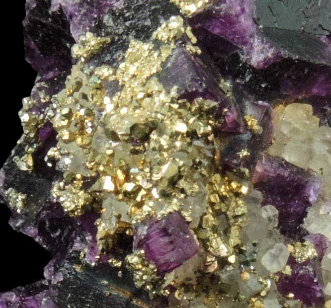 Fluorite, Pyrite, Quartz from Yaogangxian Mine, Nanling Mountains, Hunan, China