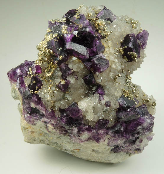 Fluorite, Pyrite, Quartz from Yaogangxian Mine, Nanling Mountains, Hunan, China