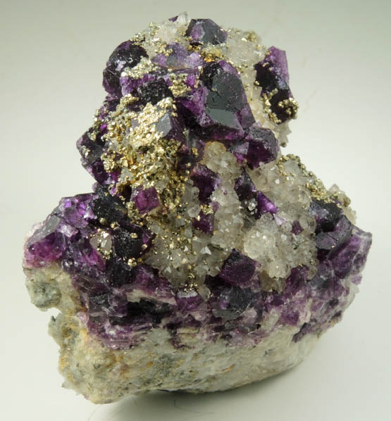 Fluorite, Pyrite, Quartz from Yaogangxian Mine, Nanling Mountains, Hunan, China