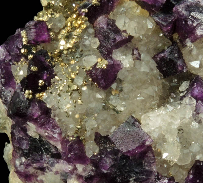 Fluorite, Pyrite, Quartz from Yaogangxian Mine, Nanling Mountains, Hunan, China