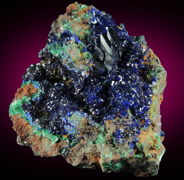 Azurite with minor Malachite from Concepcin del Oro, Zacatecas, Mexico